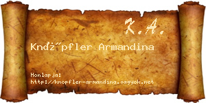 Knöpfler Armandina névjegykártya